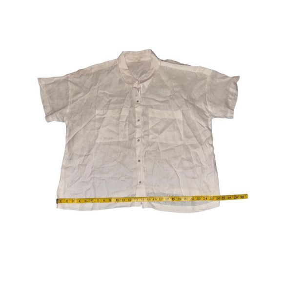 Eileen Fisher White Linen Button Down Shirt Size XL - Picture 3 of 6